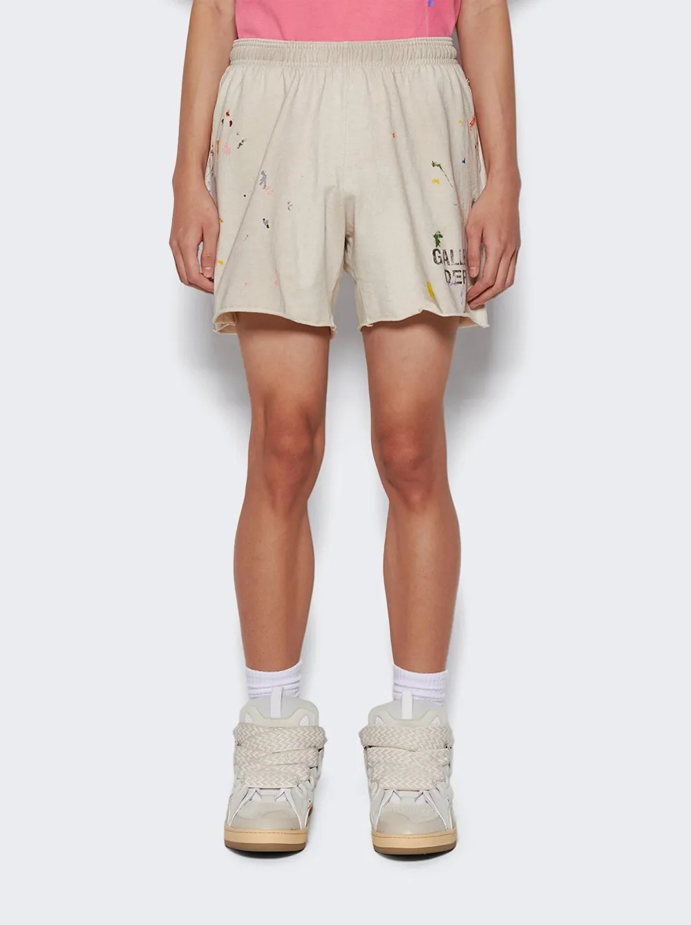 Heavy craftsmanship, the first choice for American boys in summer GALLERY DEPT. INSOMNIA SHORTS/WHITE English mud-dyed and ink-splashed shorts, off-white S-XL, super comfortable and breathable fabric, frees the lower body, heavy wash, mud-dyed and distressed, super complex ink-splashed graffiti